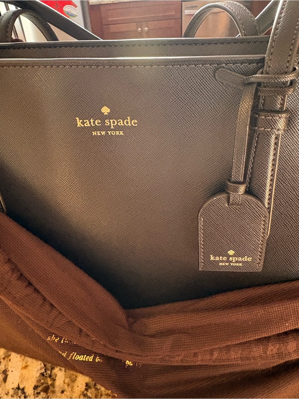 kate spade Black Saffiano Leather Tote - Picture 3 of 8